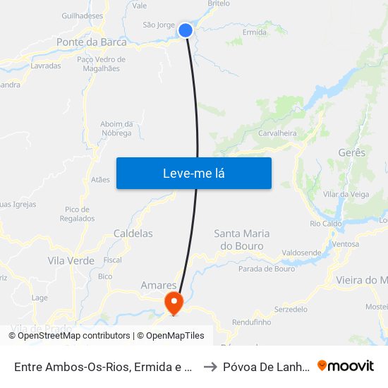 Entre Ambos-Os-Rios, Ermida e Germil to Póvoa De Lanhoso map