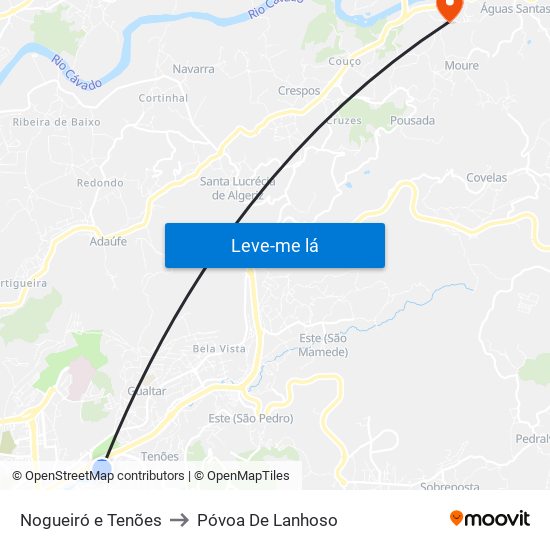 Nogueiró e Tenões to Póvoa De Lanhoso map