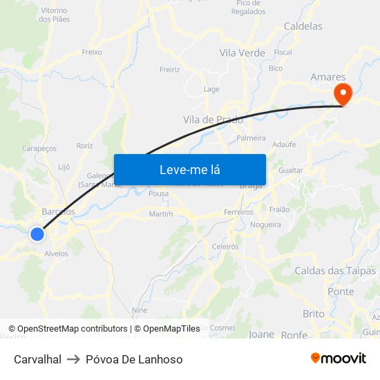 Carvalhal to Póvoa De Lanhoso map