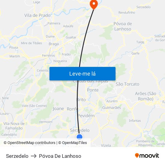 Serzedelo to Póvoa De Lanhoso map