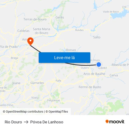 Rio Douro to Póvoa De Lanhoso map