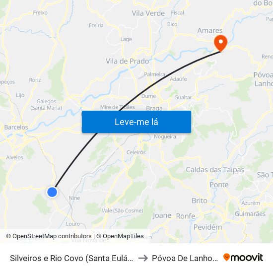Silveiros e Rio Covo (Santa Eulália) to Póvoa De Lanhoso map