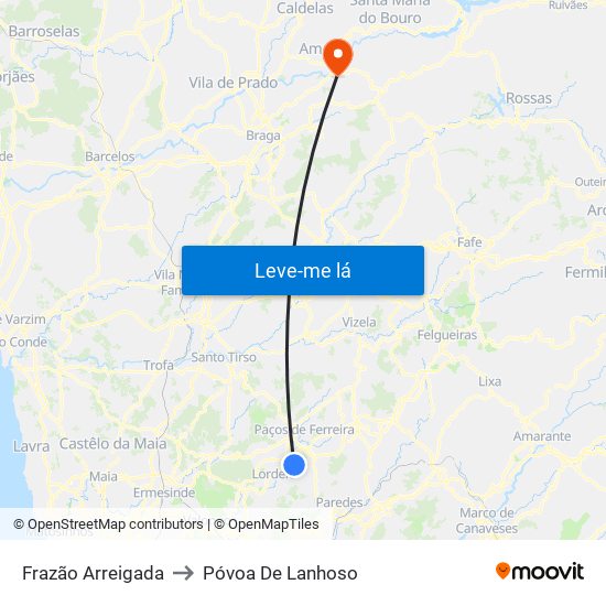 Frazão Arreigada to Póvoa De Lanhoso map