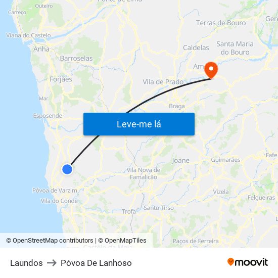 Laundos to Póvoa De Lanhoso map