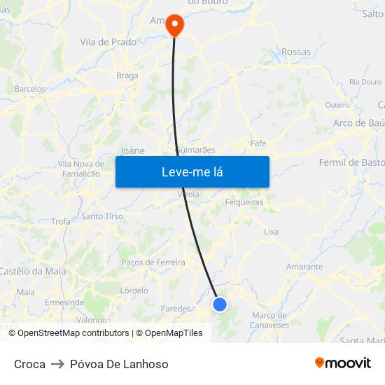 Croca to Póvoa De Lanhoso map