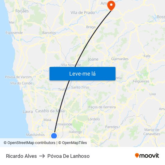 Ricardo Alves to Póvoa De Lanhoso map