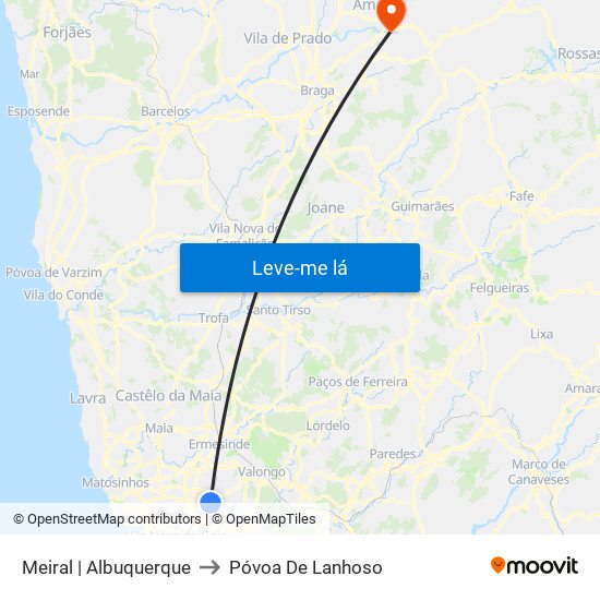 Meiral | Albuquerque to Póvoa De Lanhoso map