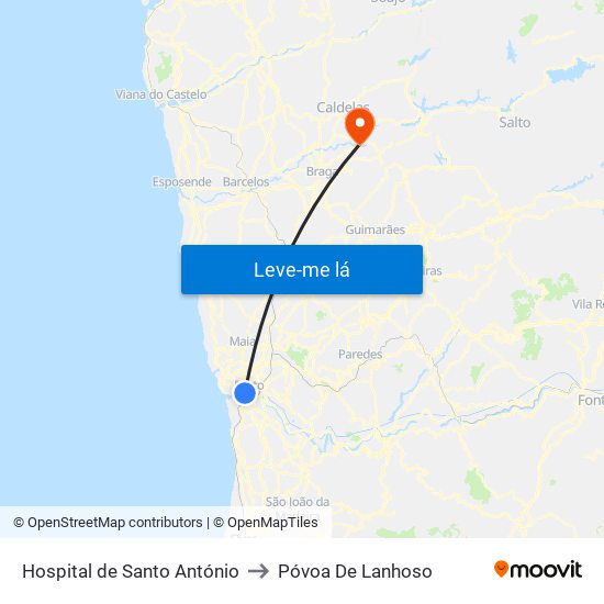 Hospital de Santo António to Póvoa De Lanhoso map