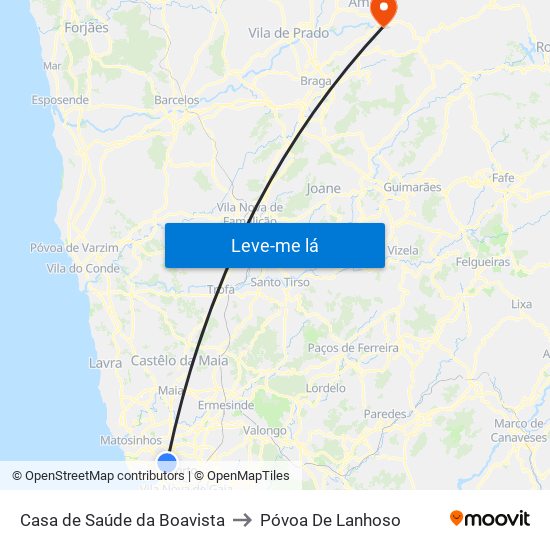 Casa de Saúde da Boavista to Póvoa De Lanhoso map