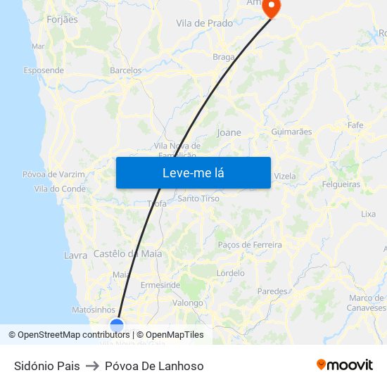 Sidónio Pais to Póvoa De Lanhoso map