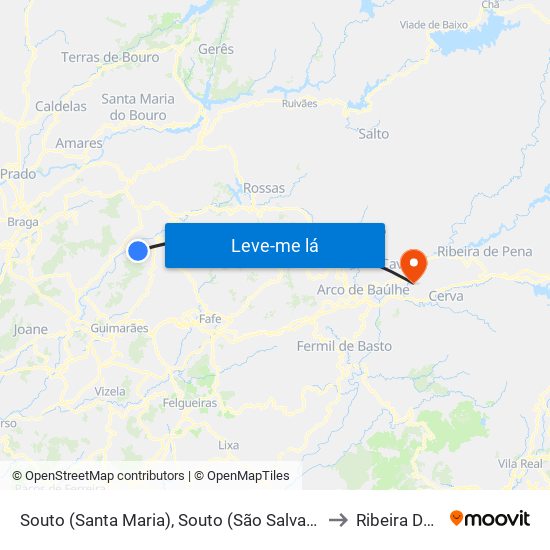 Souto (Santa Maria), Souto (São Salvador) e Gondomar to Ribeira De Pena map