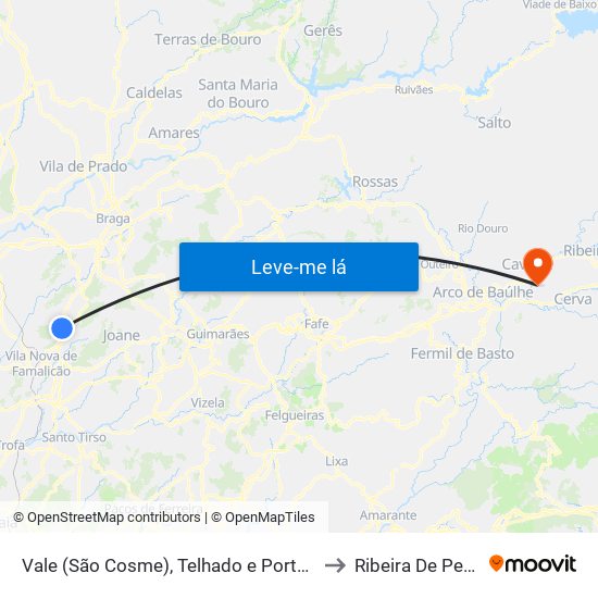 Vale (São Cosme), Telhado e Portela to Ribeira De Pena map