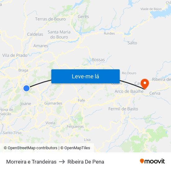 Morreira e Trandeiras to Ribeira De Pena map