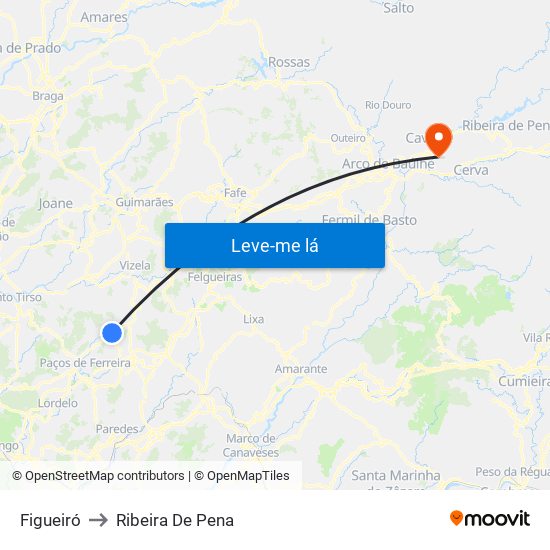 Figueiró to Ribeira De Pena map
