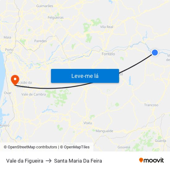 Vale da Figueira to Santa Maria Da Feira map