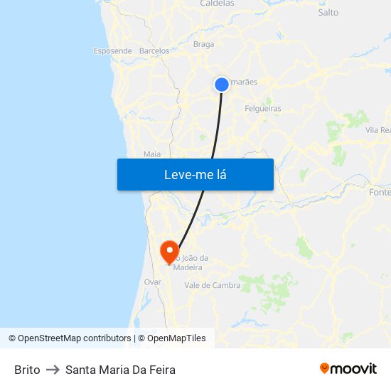 Brito to Santa Maria Da Feira map