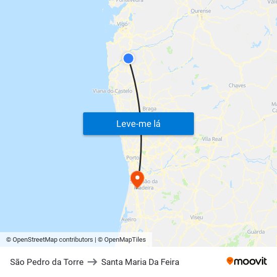 São Pedro da Torre to Santa Maria Da Feira map