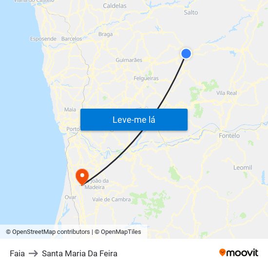 Faia to Santa Maria Da Feira map
