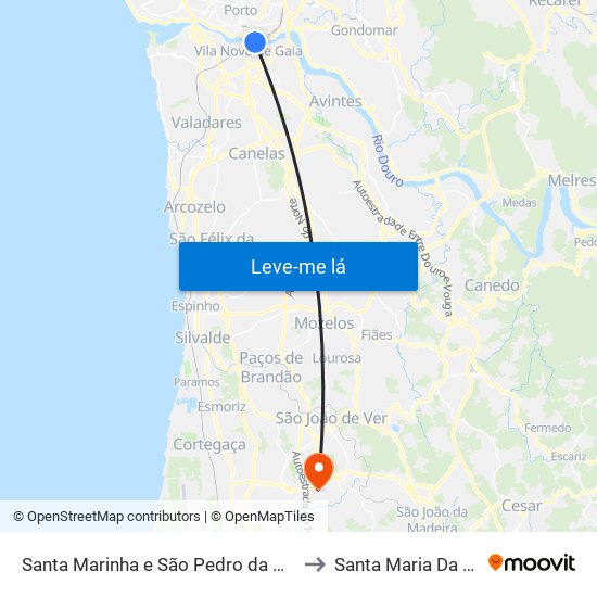 Santa Marinha e São Pedro da Afurada to Santa Maria Da Feira map