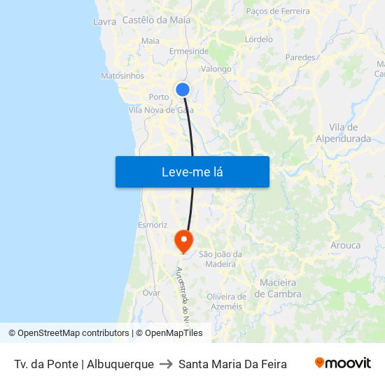 Tv. da Ponte | Albuquerque to Santa Maria Da Feira map