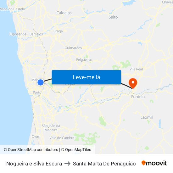 Nogueira e Silva Escura to Santa Marta De Penaguião map