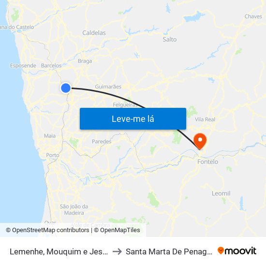 Lemenhe, Mouquim e Jesufrei to Santa Marta De Penaguião map