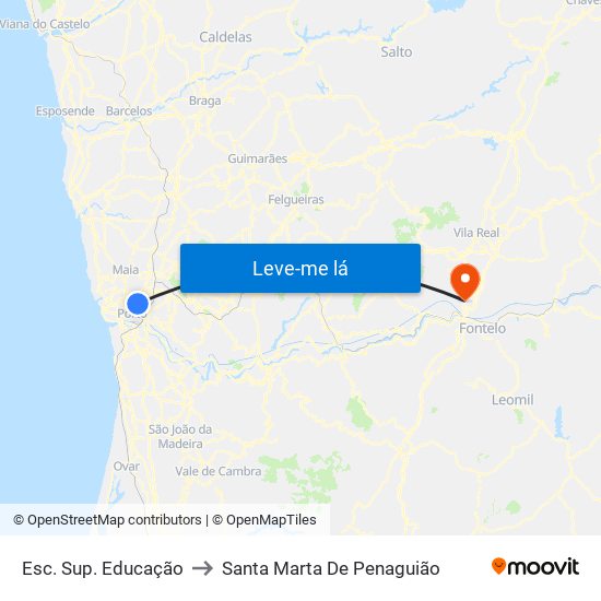 Esc. Sup. Educação to Santa Marta De Penaguião map
