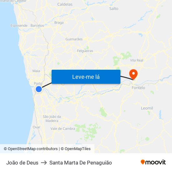 João de Deus to Santa Marta De Penaguião map