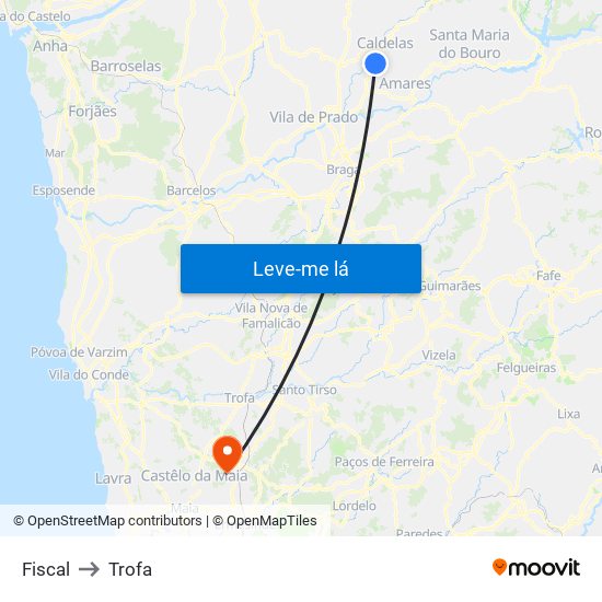 Fiscal to Trofa map