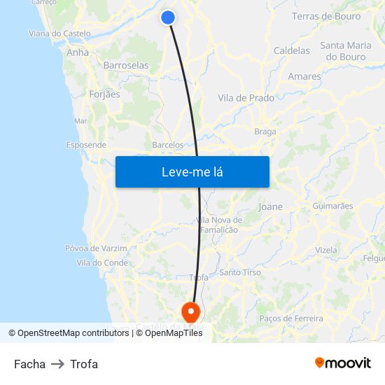 Facha to Trofa map