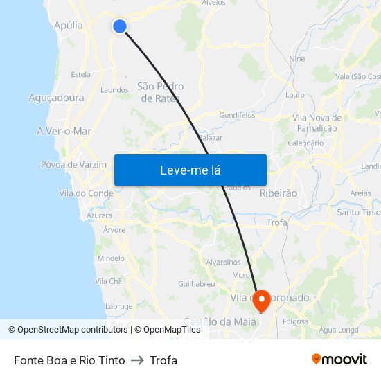 Fonte Boa e Rio Tinto to Trofa map