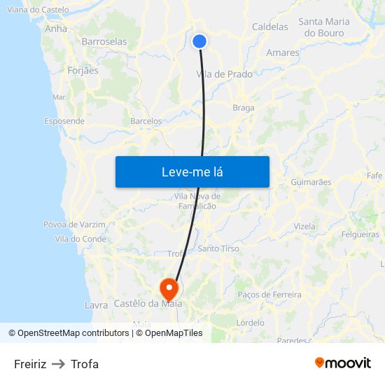 Freiriz to Trofa map