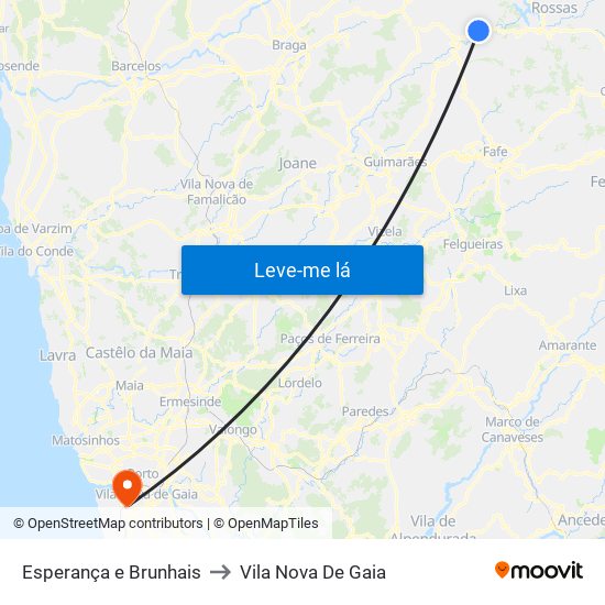 Esperança e Brunhais to Vila Nova De Gaia map