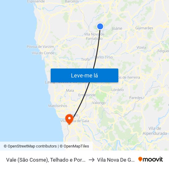 Vale (São Cosme), Telhado e Portela to Vila Nova De Gaia map