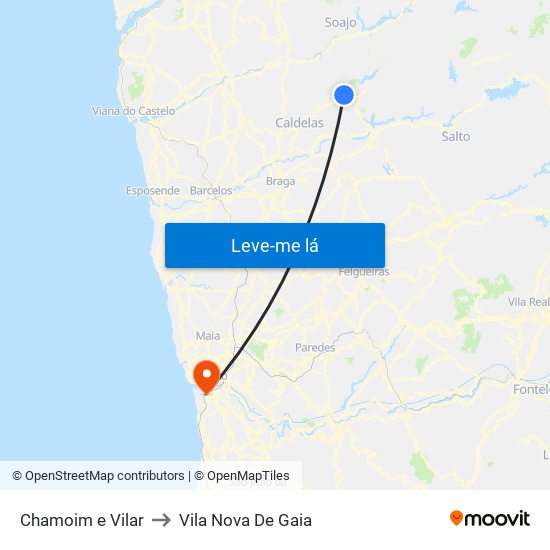 Chamoim e Vilar to Vila Nova De Gaia map