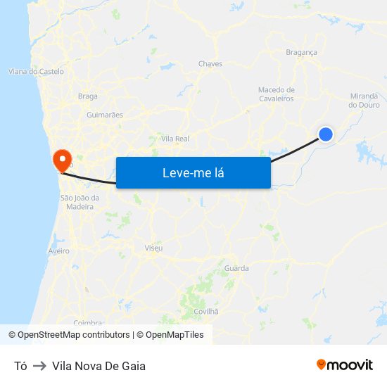 Tó to Vila Nova De Gaia map