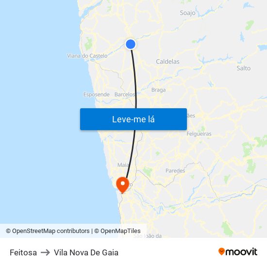 Feitosa to Vila Nova De Gaia map