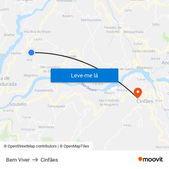Bem Viver to Cinfães map