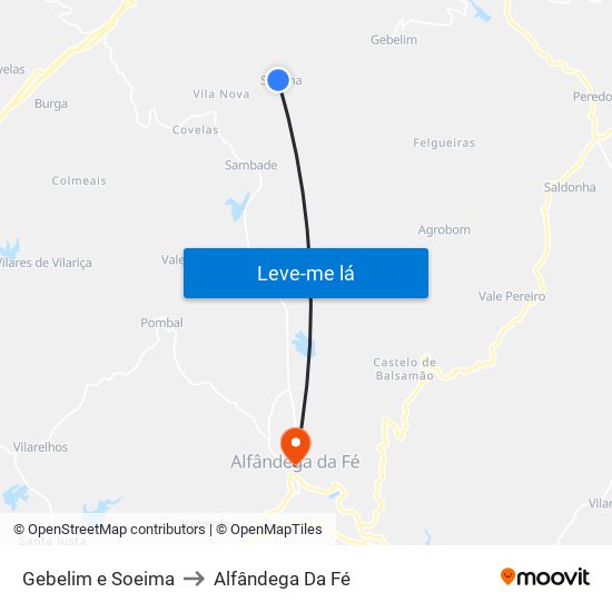 Gebelim e Soeima to Alfândega Da Fé map