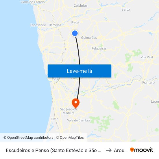 Escudeiros e Penso (Santo Estêvão e São Vicente) to Arouca map