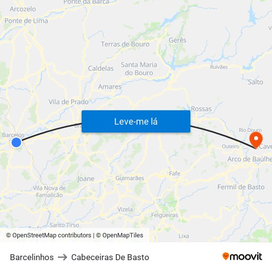 Barcelinhos to Cabeceiras De Basto map