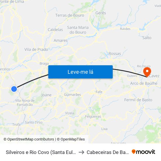 Silveiros e Rio Covo (Santa Eulália) to Cabeceiras De Basto map