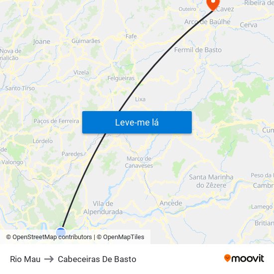 Rio Mau to Cabeceiras De Basto map