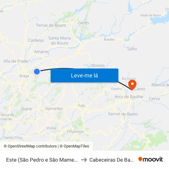 Este (São Pedro e São Mamede) to Cabeceiras De Basto map