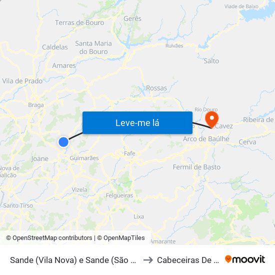 Sande (Vila Nova) e Sande (São Clemente) to Cabeceiras De Basto map