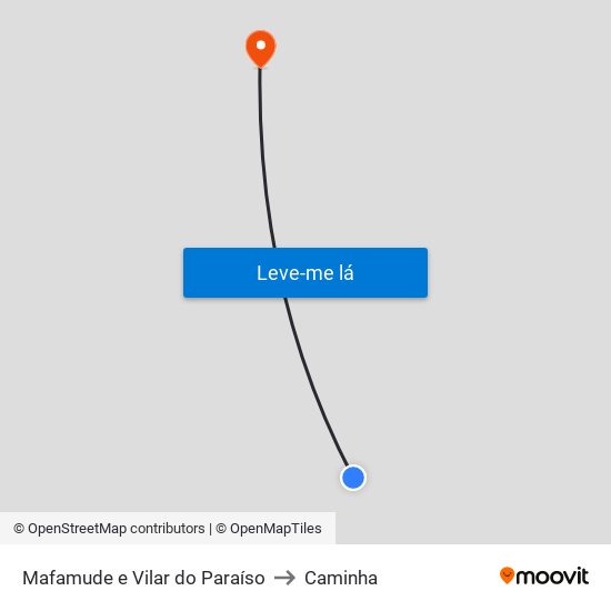 Mafamude e Vilar do Paraíso to Caminha map