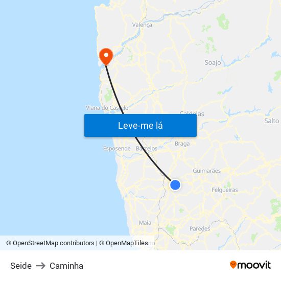 Seide to Caminha map