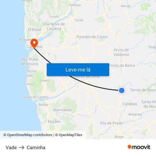 Vade to Caminha map