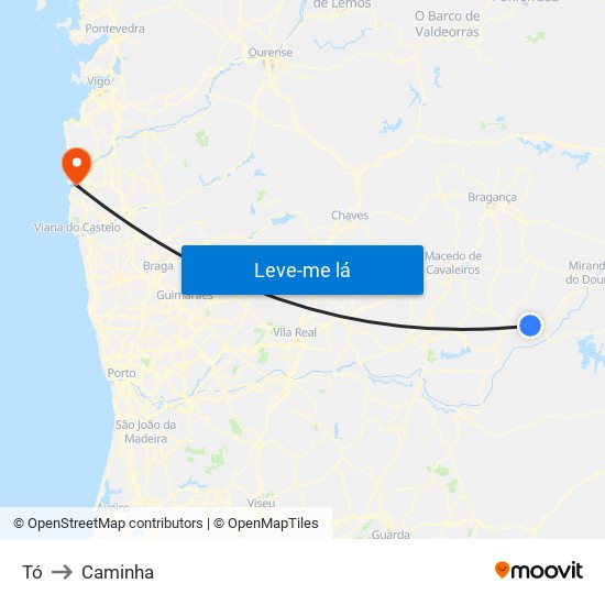Tó to Caminha map