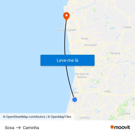 Sosa to Caminha map